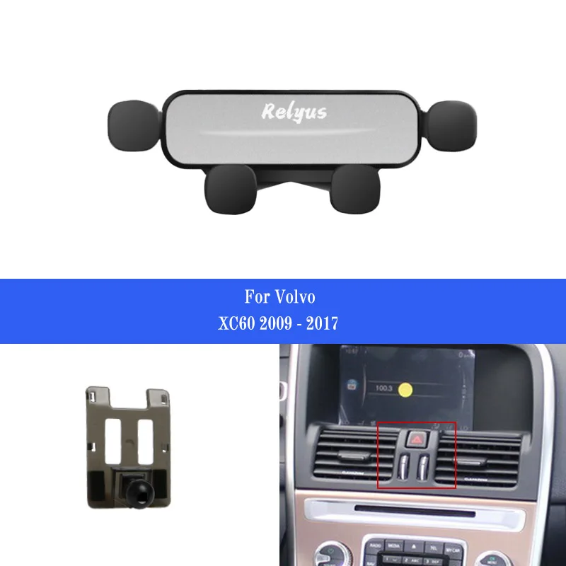 Car Mobile Phone Holder for Volvo XC60 XC 60 2009-2021 Smartphone Mounts Holder Gps Stand Bracket Auto Accessories