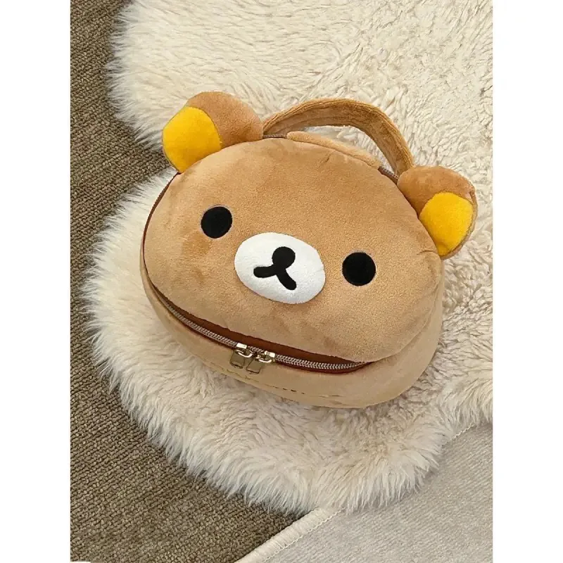 Kawaii Rilakkuma косметичка милый мультяшный медведь для девочек плюшевая голова