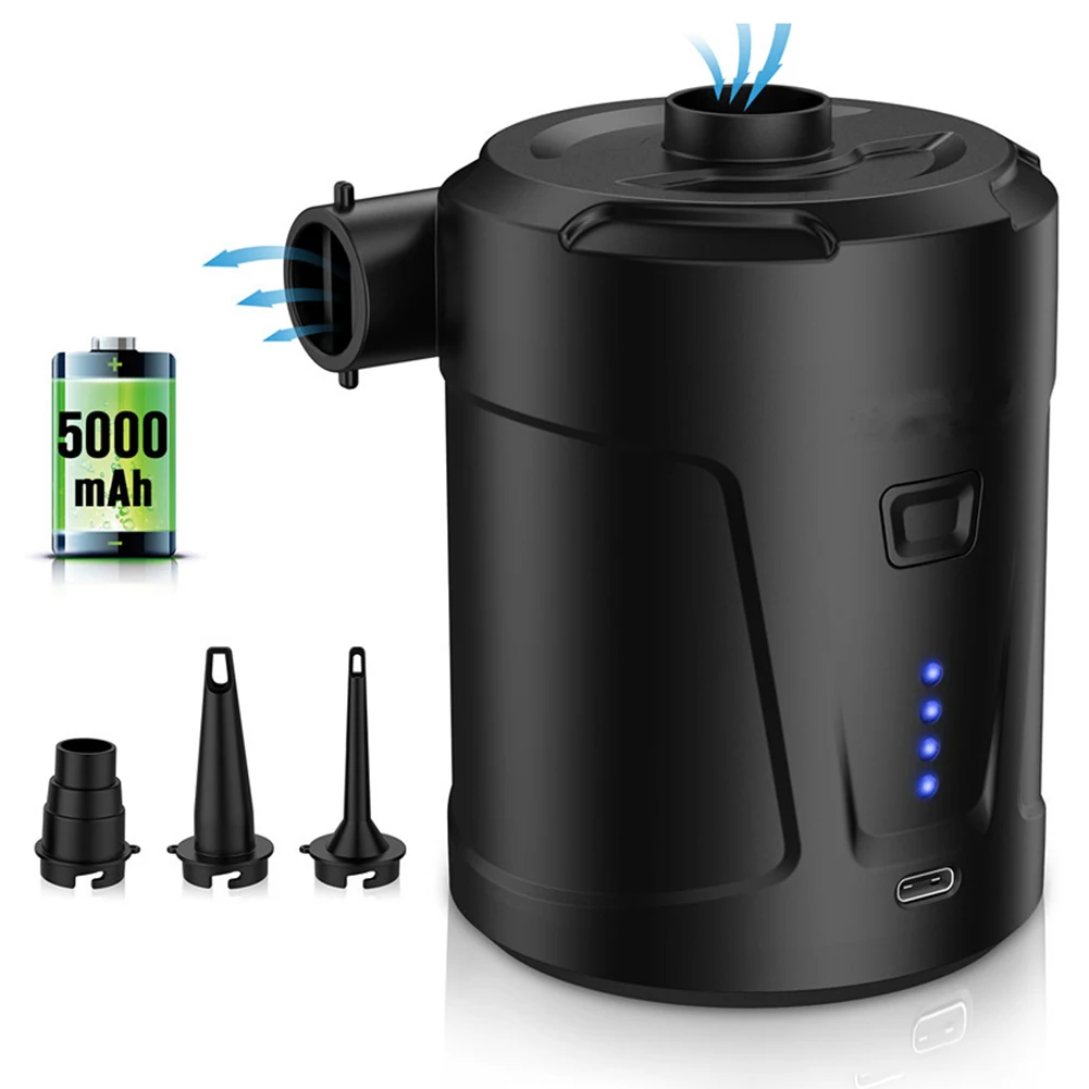 

5000mAh Inflator Pump Built-In Power Supply USB Quick Air Cushion Swimming Ring Inflatable Sofa Wireless Electric Charging Pump