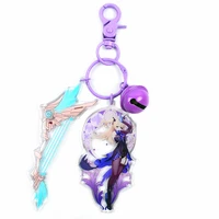 game anime genshin impact key chains charms cute resin covered acrylic keychain sword backpack phone hanging pendant keyrings