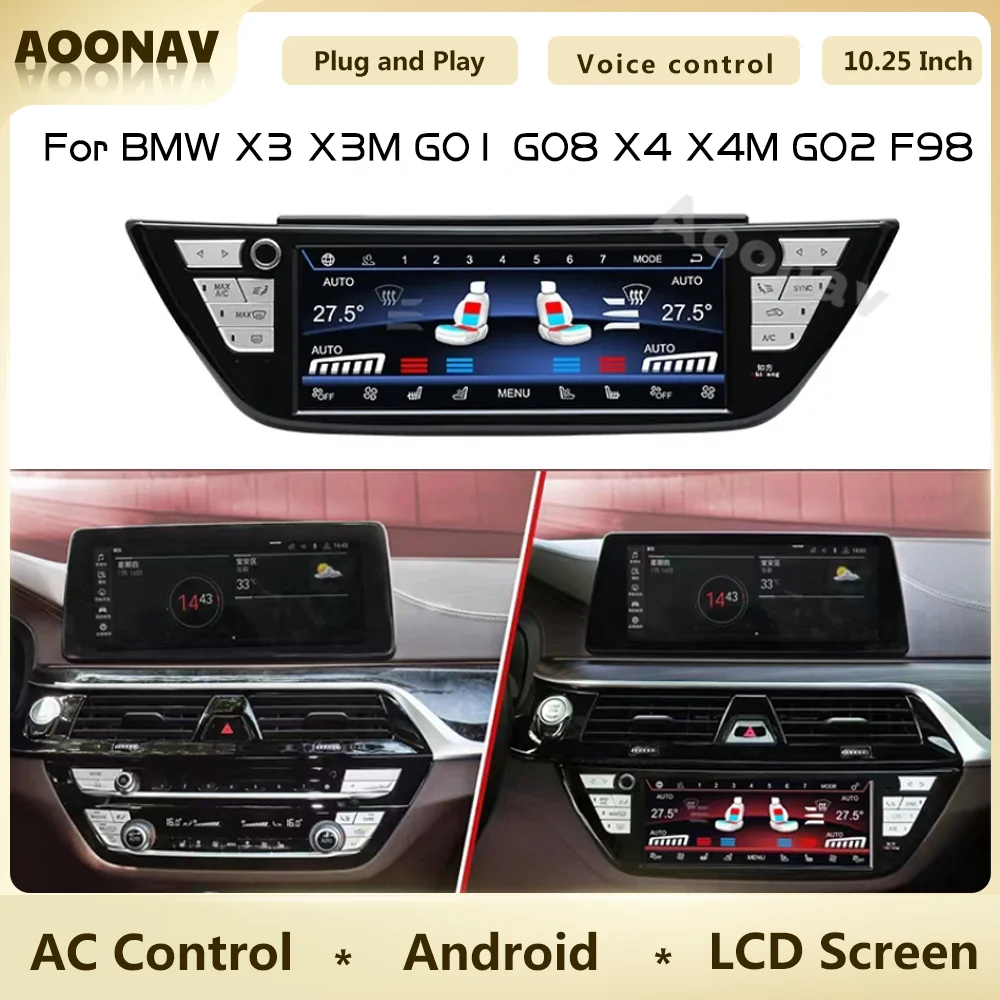 

Дисплей панели переменного тока для BMW X3, X3M, G01, G08, X4, X4M, G02, F98 2018-2022, панель кондиционирования воздуха, сенсорный ЖК-дисплей, цифровой