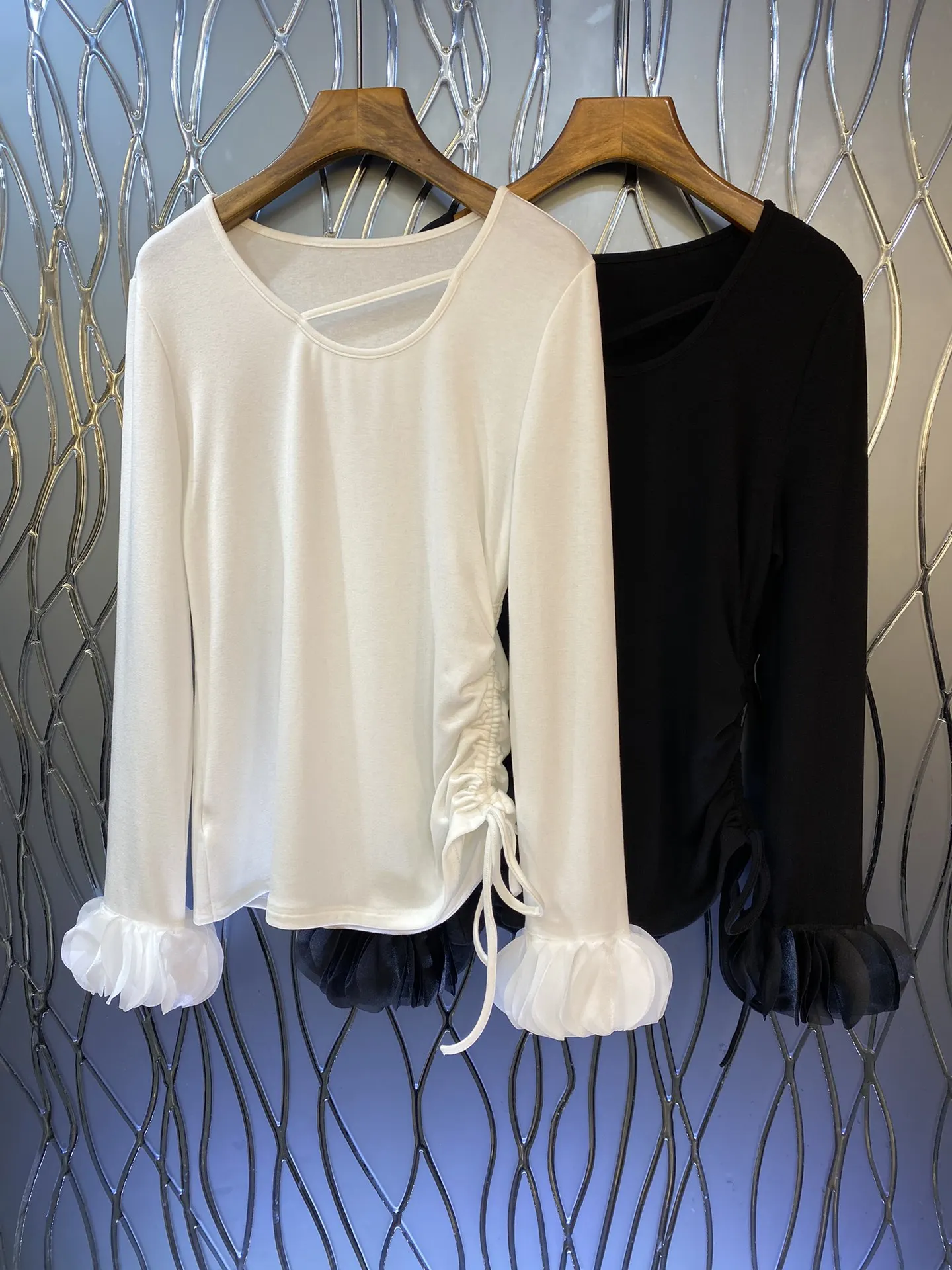 

2023 осень/зима модная новинка Женская одежда Топ с асимметричным воротником 0912