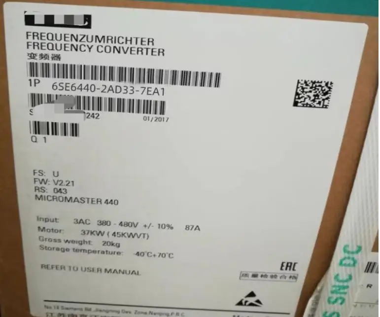 Высокодинамический частотный инвертор MICROMASTER 440 6SE6440 VFD с фильтрующим приводом