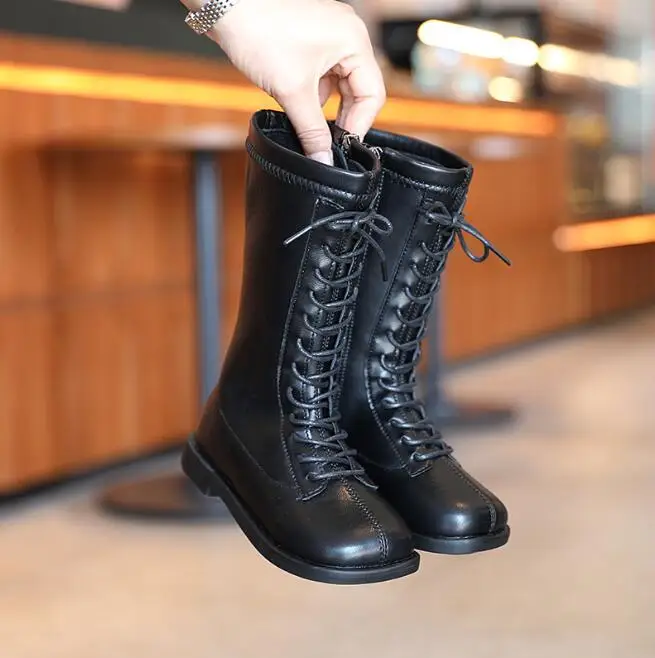 

2022 New Winter Children Sport Shoes Leather Waterproof Snow Boots Kids Fashion Boots Girls Boys Rubber Boots Fashion Sneakers