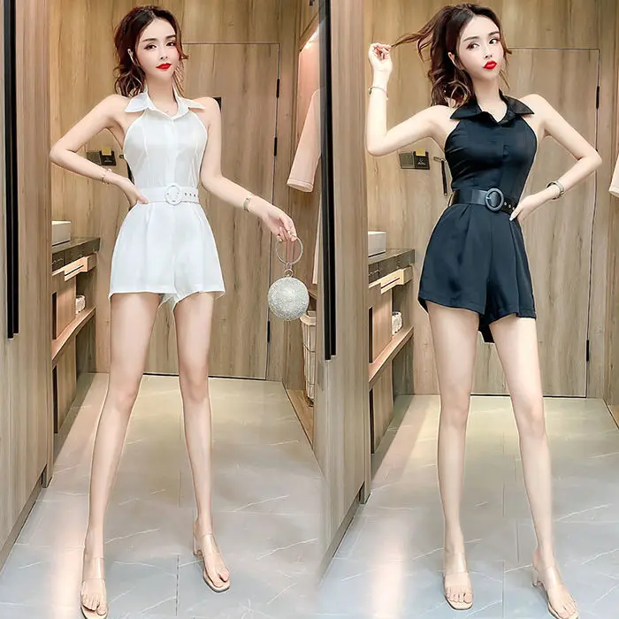 

Summer Woman Jumper Body Suit Female Casual Slim Beach Jumpsuit Romper Girl Bodysuit Solid Suit Clothes Clothing Top Overall A06