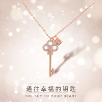 new singapore super immortal key sterling silver necklace womens simple collarbone chain pendant