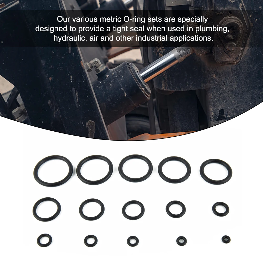

200pcs O-Rings 15 Sizes Rubber Gaskets Anti-static Rubber O-Ring Assortment For Plumbing Insulating Piping Oil Resistant