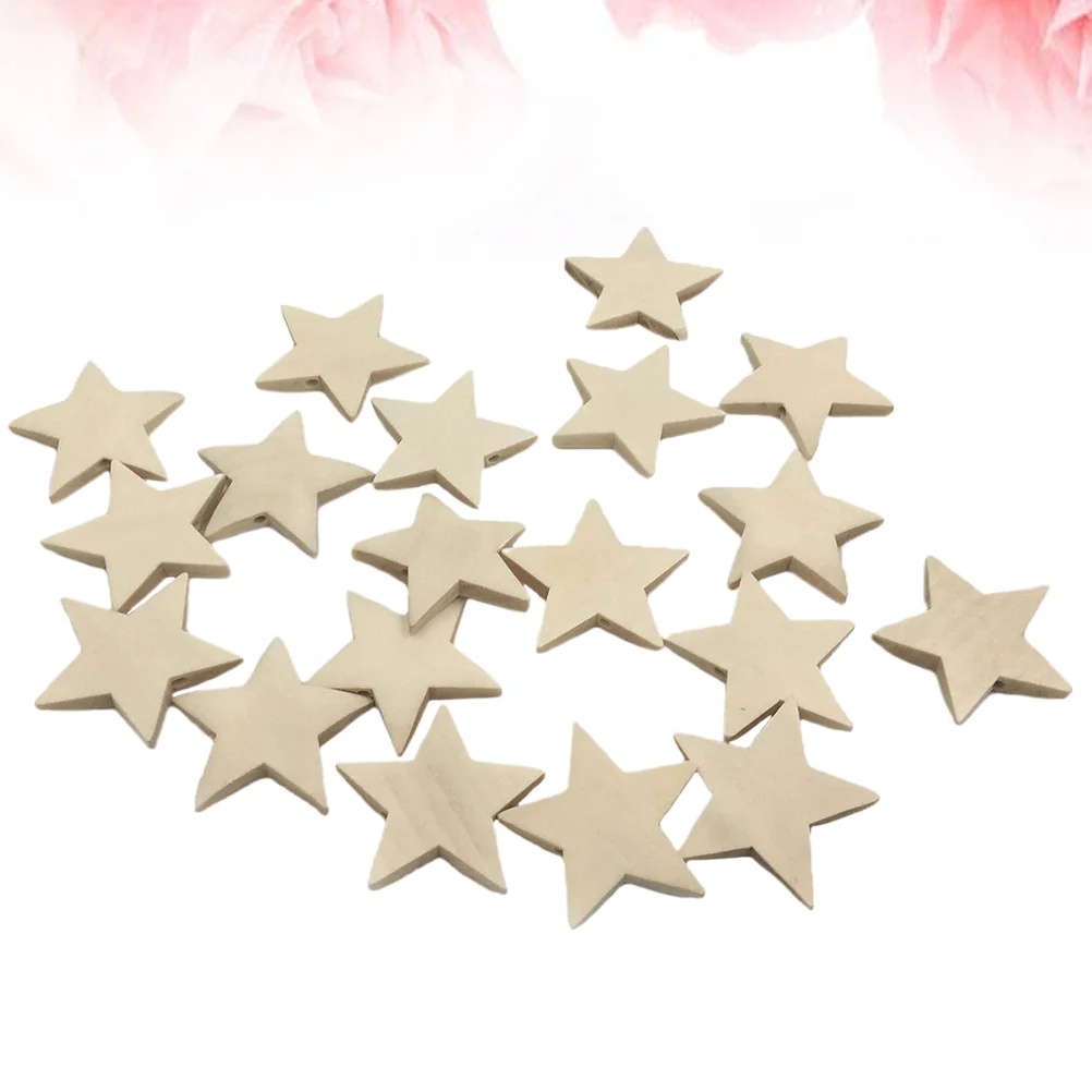 

400pcs Wood Pentagram Piece DIY Painting Slices Wood Crafts Accessories Handmade Craft Accessory (2mm Thickness Original Wood