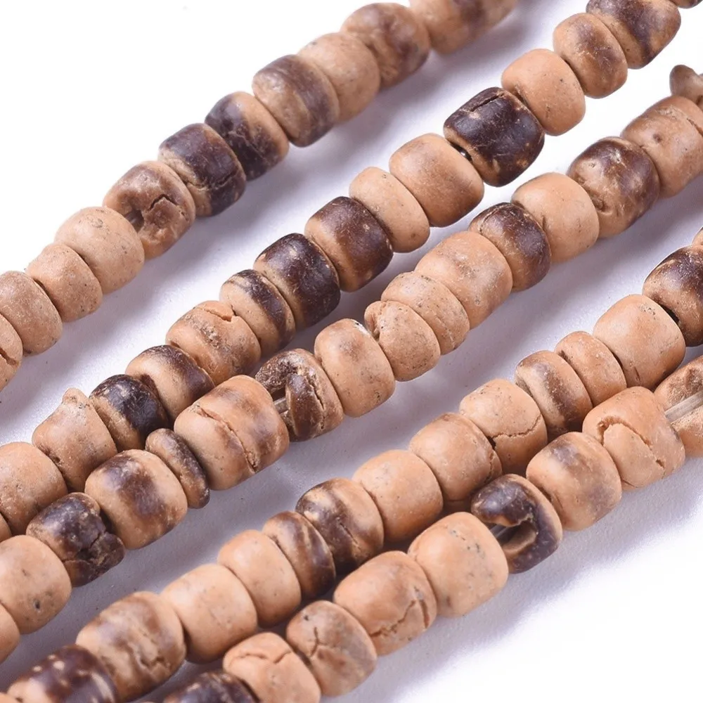 

About 164Pcs 16inches Coco Nut Beads Strands Chocolate Rondelle Bead: 3~4mm in diameter 2.5mm thick hole: 1mm