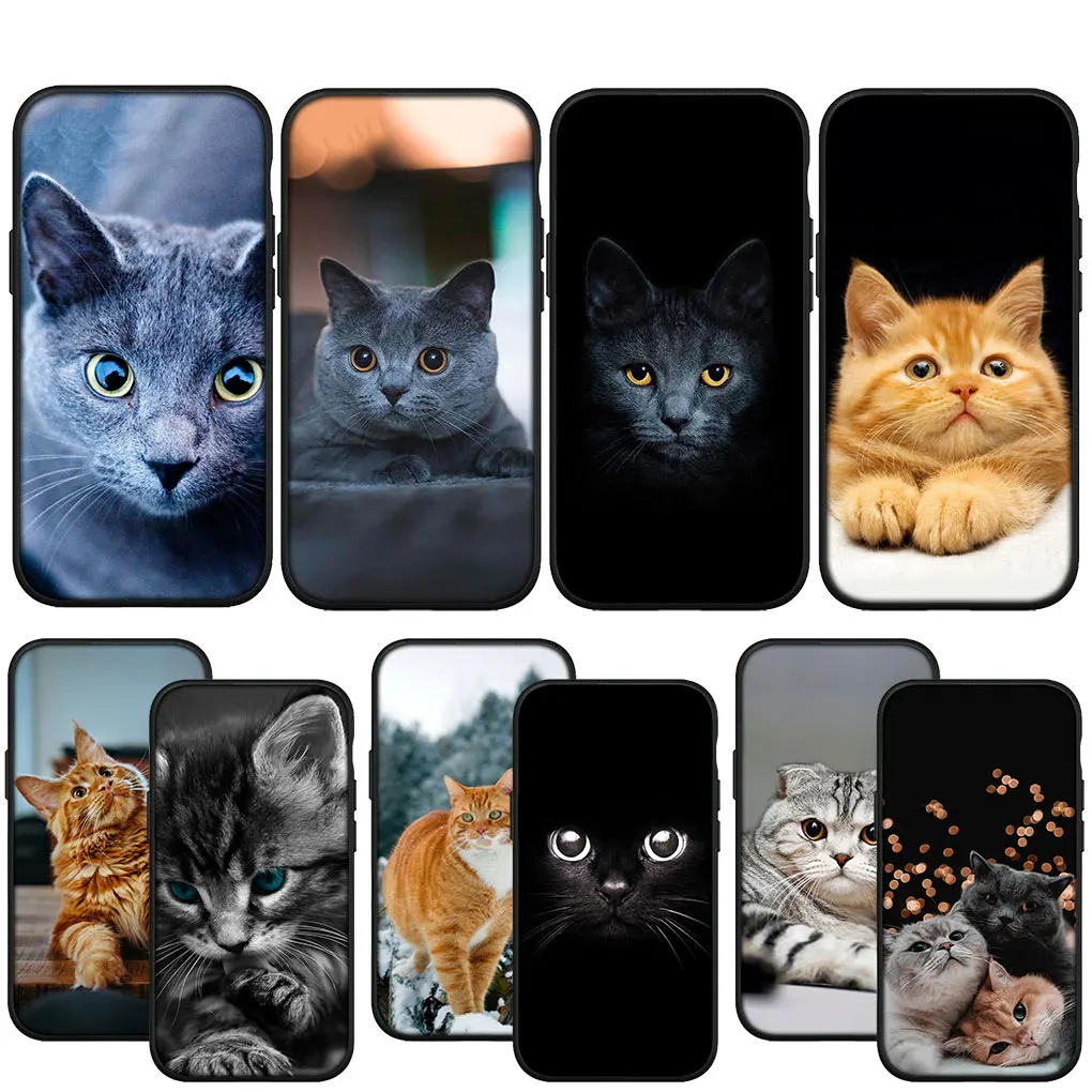 Мягкий чехол с голубыми кошачьими глазами для iPhone 14 13 12 Mini 11 Pro X XR XS Max 6 7 8 Plus + SE