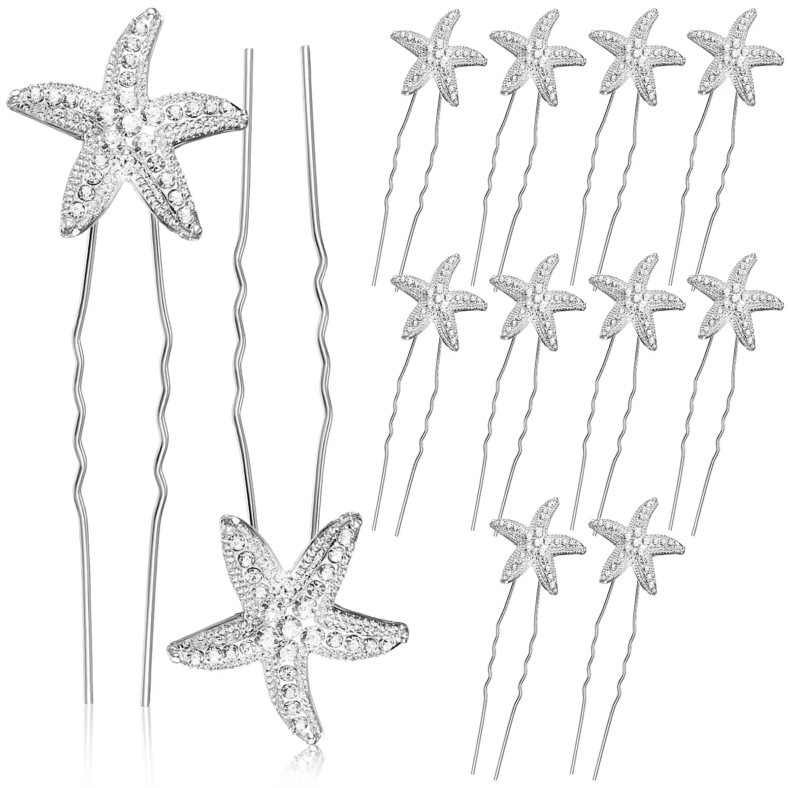 

12 Pcs Decorate Bobby Pin Hair Accessories Wedding Rhinestone Clips Bridal Hairpins Decorative Prom Star
