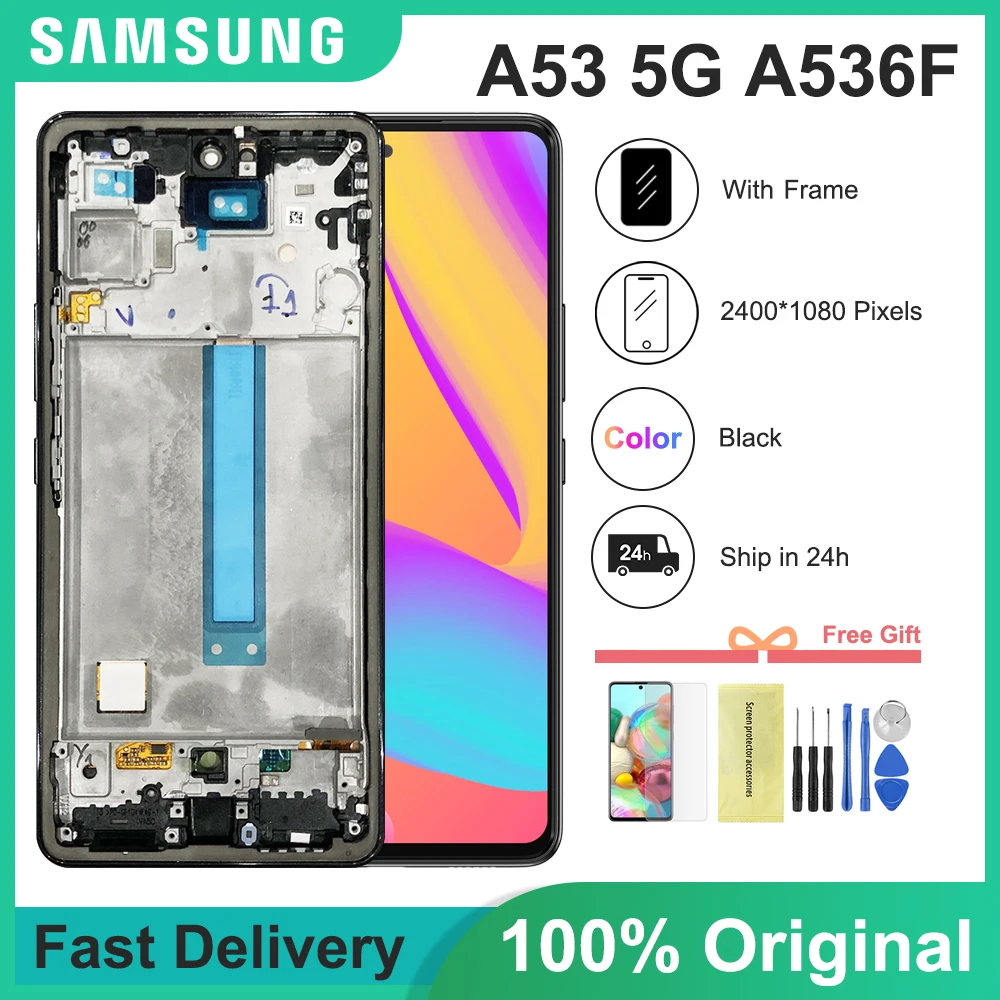 6 5 ''Новый 100% оригинальный для Samsung Galaxy A53 телефон ЖК-дисплей с рамкой