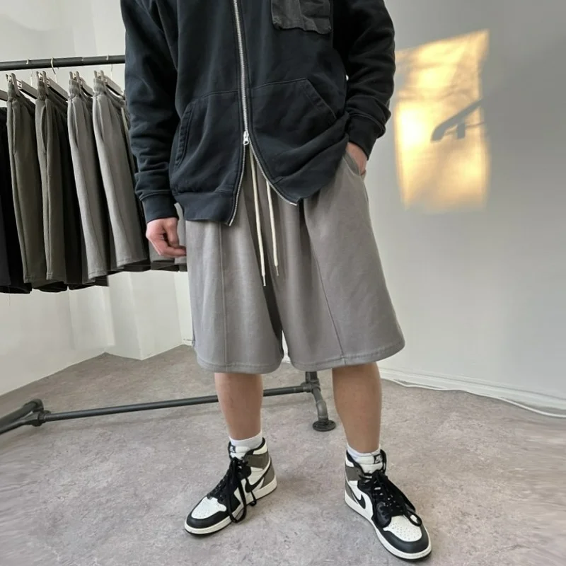 

Muscle fitness running male brother basketball clothes loose knitted solid color summer sports five pants cotton shorts