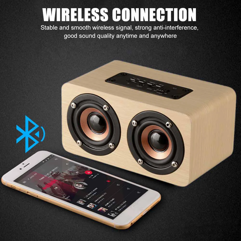 

Bluetooth-Колонка деревянная со встроенным микрофоном и поддержкой TF-карты
