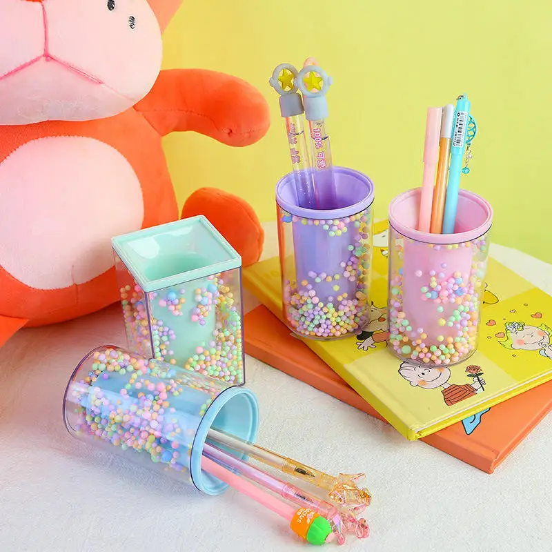 

Dreamy And Lovely Foam Ball Pen Holder Cute Desk Organizer Sweet Girl Style Kawaii Stationery Student Gift