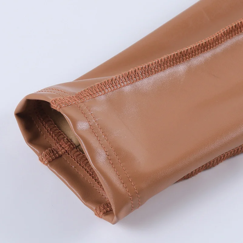 New Women's Jacket Fashion Sexy Short Coat Autumn And Winter Long Sleeve Zipper Fake Leather Coats Motorcycle Suit