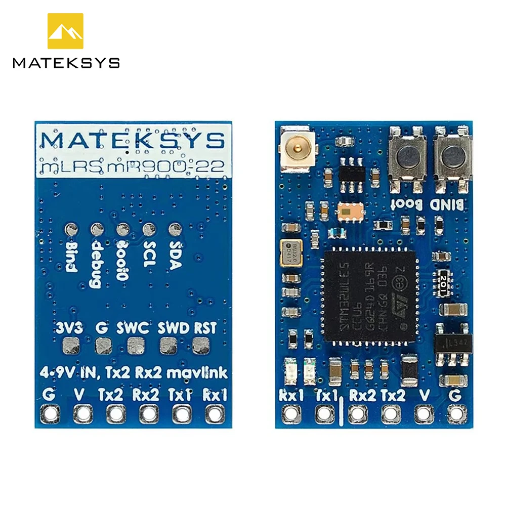 Приемник MATEKSYS MLRS MAVLINK 900 МГц бригада LoRa радиочастотная Мощность 22 дБм 4-9 В для