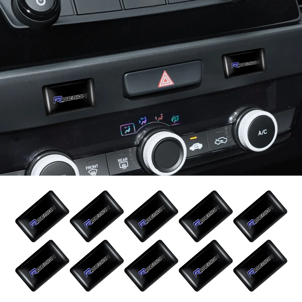 

10pc Car Window Lift Button Stickers Steering Wheel Badges For Volvo RDESIGN xc60 v60 s60 v40 v50 s40 s80 c30 xc40 xc70 XC90 V70
