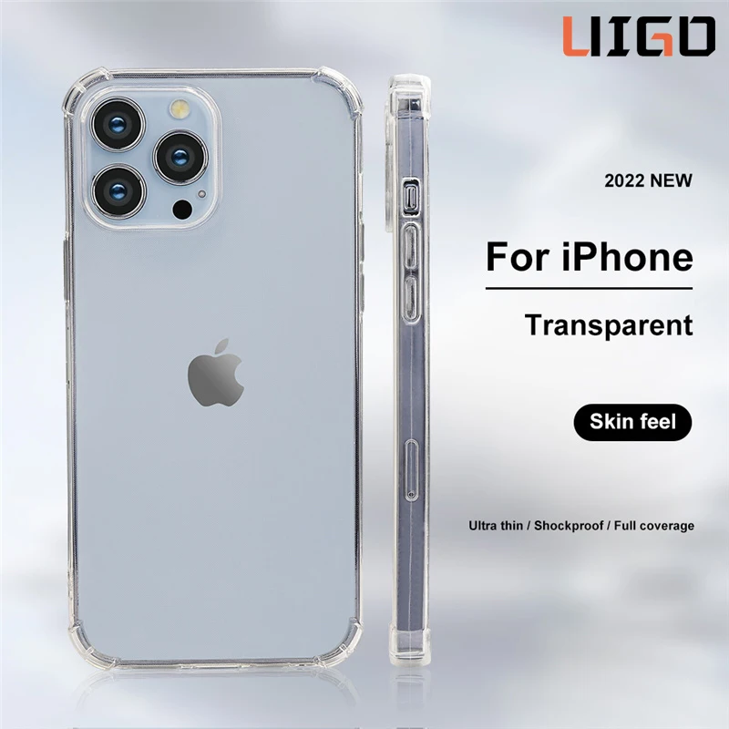 Чехол UIGO для iPhone 13, прозрачный мягкий защитный чехол из ТПУ для камеры iPhone 12 11 Pro Max XR XS Max X 7 8 Plus SE, задняя крышка