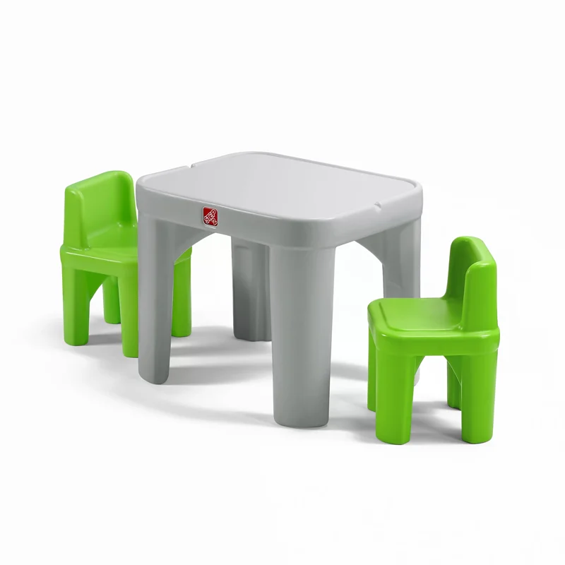 

BOUSSAC Mighty My Size Kids Plastic Table and Chairs Set, Gray
