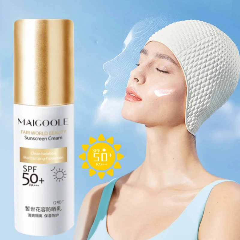 

Whitening Sunscreen SPF 50+ Moisturizing Oil-Control Isolation Anti-Uv Facial Body Care Prevents Skin Damage Protective Cream