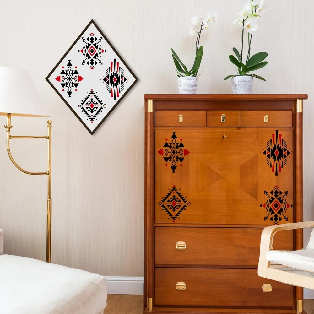 Ацтекский треугольный трафарет для рисования 8 3x11 7 дюйма большие этнические