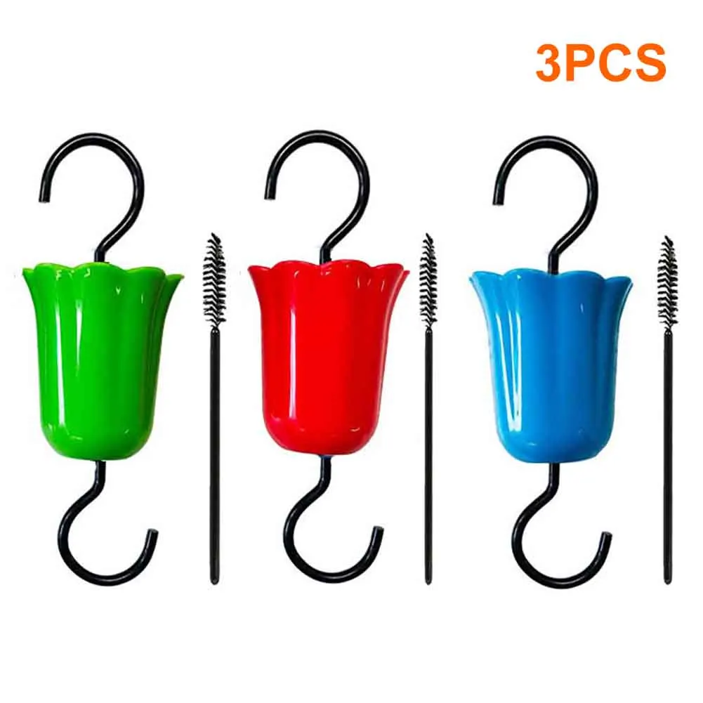 

3pcs Hummingbird Feeder Multifunctional Portable Trap Hooks Ant Moat Storage Rack Insect Home Plastic Anti Leakage With Brushes