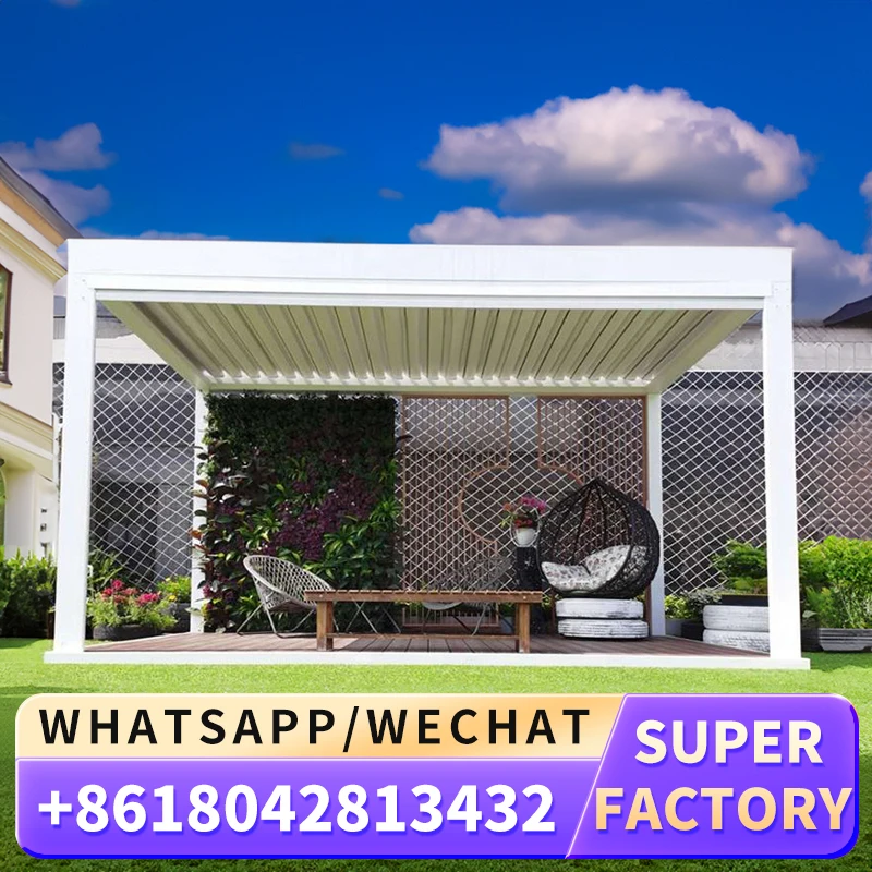 Высококачественные перголы рестораны биоклиматический боковой тент складная