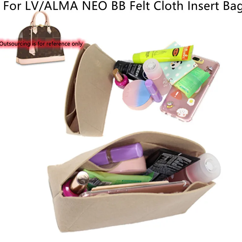 

Fits For Alma BB Insert Bags Organizer Makeup Handbag Organizer Travel Inner Purse Portable Cosmetic base shaper Shell organizer