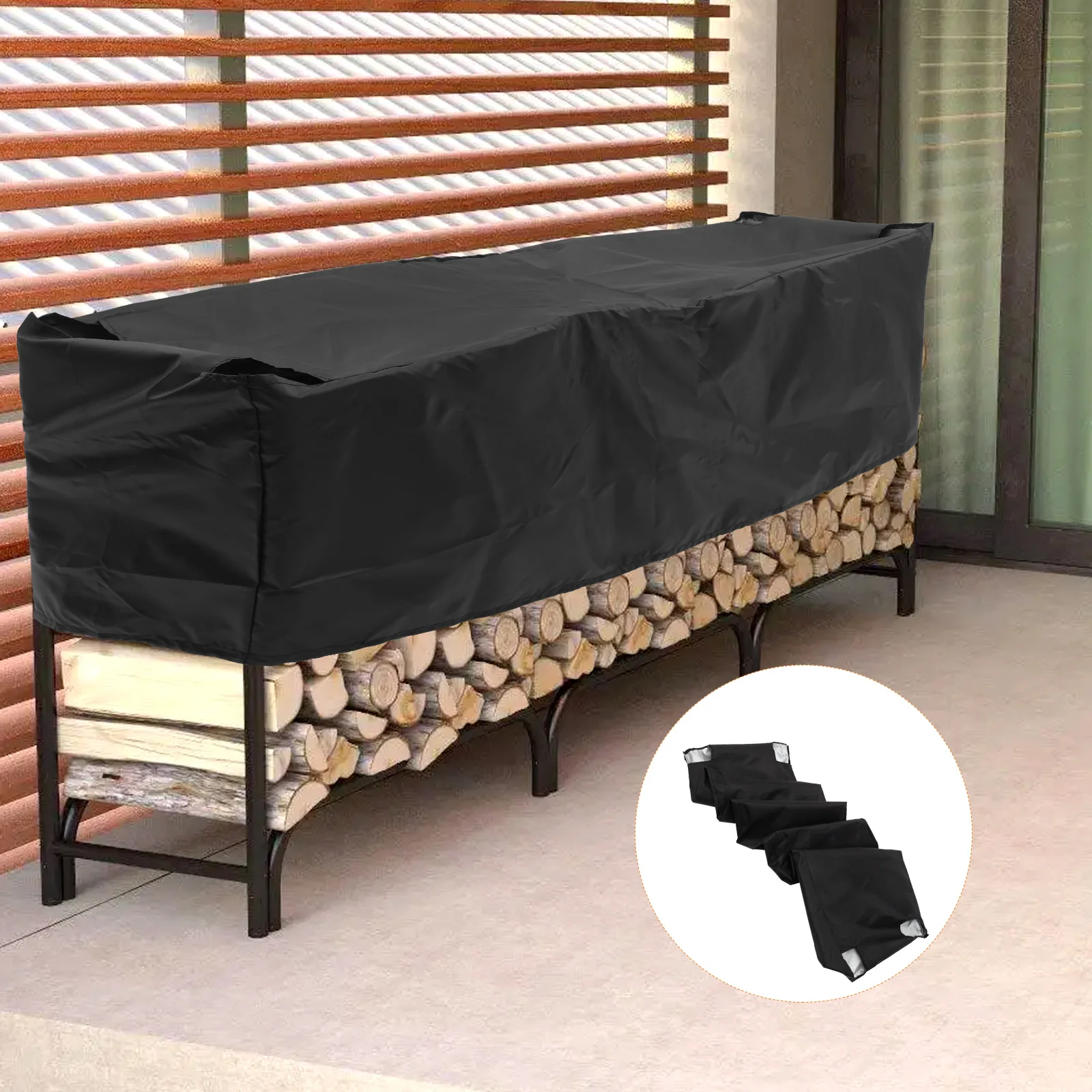 

Storage Rack Outdoor Fireplaces Yard Stuff Protector Firewood Autumn And Winter Garden Protection Oxford Cloth Furniture