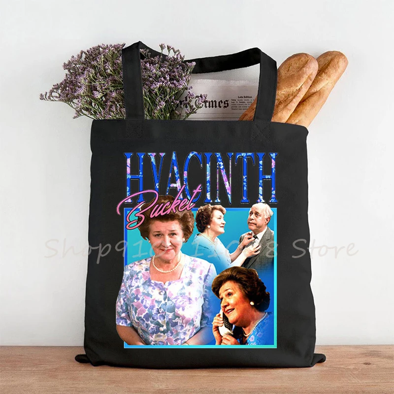 

HYACINTH BUCKET Canvas Bag Shopper Large Capacity Women Bag Classic Keeping Up Appearances Vintage Handbag Shoulder Bag Gift