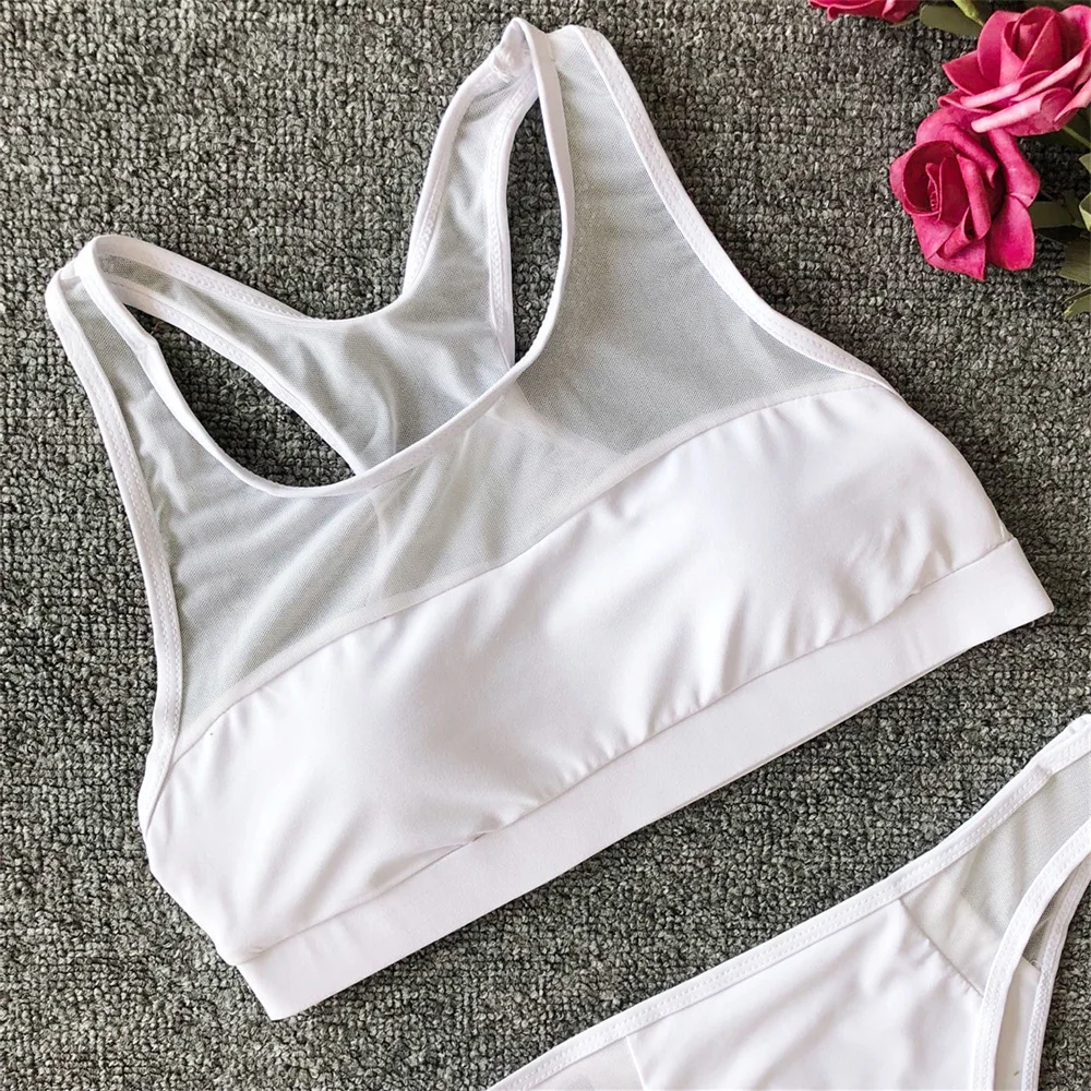 Сетчатый купальник-танкини бикини купальник женский бразильский купальный