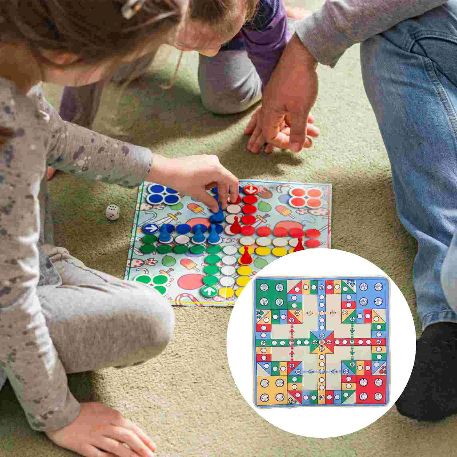 

Flying Chess Carpet Aeroplane Chess Rug Playmat Fun Family Parent-child Game Party Game Travel Game (90 x 90cm, Plastic Chess