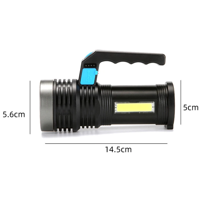 Суперъяркий светодиодный прожектор фонарик с быстрой зарядкой по Usb 2000 м
