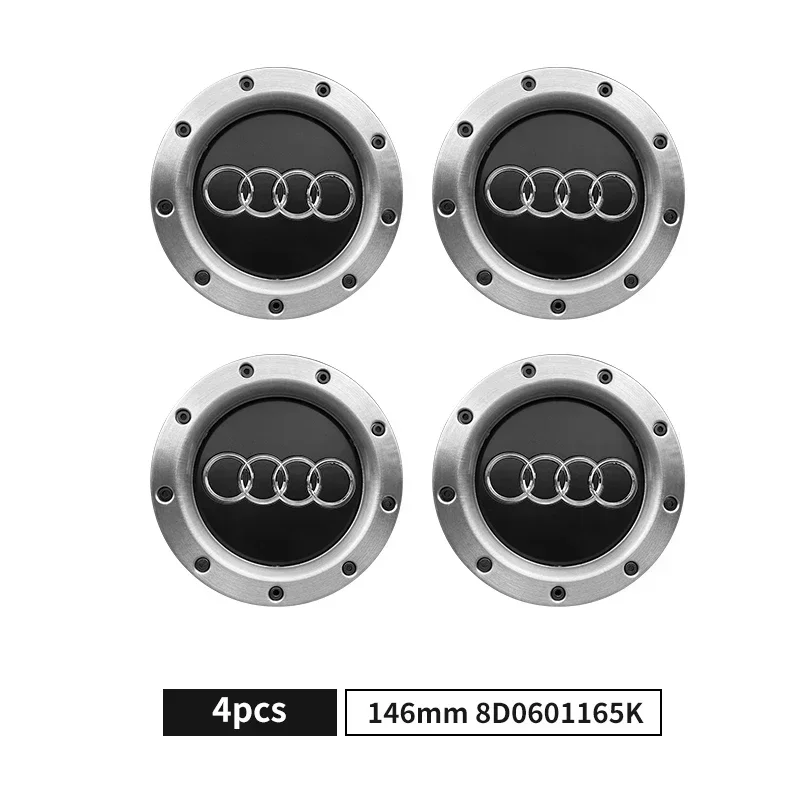 

A4 A6 Новый Для Audi Для Audi 4 шт. 146 мм 8D0601165K Серый Черный Колпаки центральной ступицы колес Колпаки обода Эмблемы Значок логотипа для audi Quattro