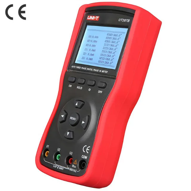 

UNI-T UT267B Auto 3 Three Phase Digital Clamp Phase Meters VA Voltammeter Power Meter w/Phase Sequence Test