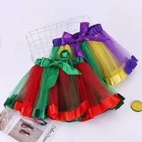 children rainbow skirt mesh tutu skirt girl tulle bowknot fluffy skirt for party baby skirts