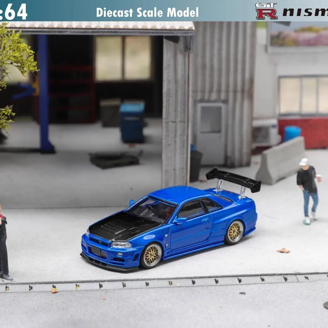 Модель автомобиля Fujifilm 1:64 Skyline GT-R R34 Nismo Z-Tune из сплава