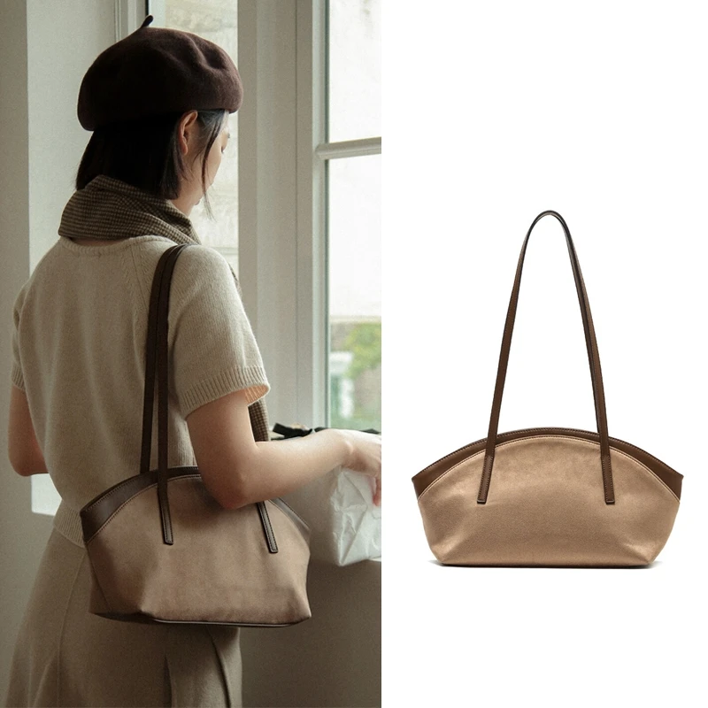 

2022 Women Shoulder Bag Free Shipping Vintage Suede Tot Handbag Ladies Underarm Design Bag Leisure Shell Travel Office Bag Sale