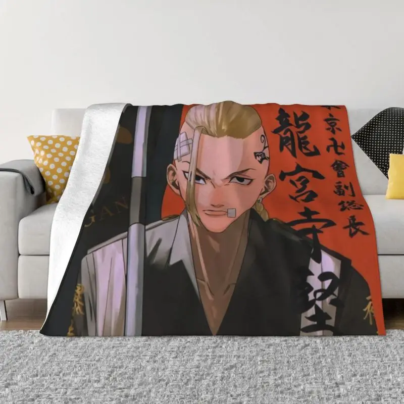

Manji Gang Blanket Flannel Fleece Warm Anime Manga Throw Blankets for Travel Bedroom Sofa Bedspreads Tokyo Revengers Tokyo