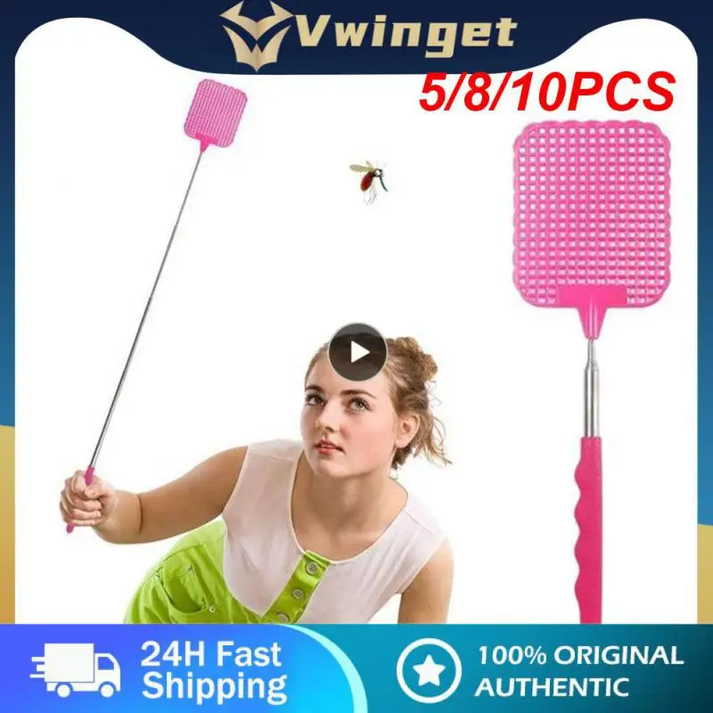 

5/8/10PCS Creative Flyswatter Adjustable Plastic Flapper Insect Killer Telescopic Home Long Handle Prevent Pest Mosquito Tool