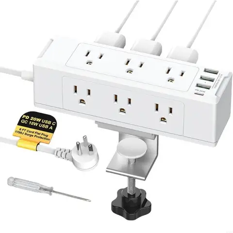 Зарядные станции для настольных компьютеров с 6 розетками 4 USB Desk Power Socket Съемные зажимы розетка