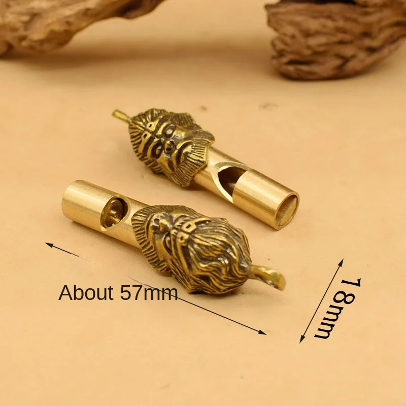 Pure copper retro Dasheng whistle outdoor multi-functional referee keychain pendant wild survival children gift