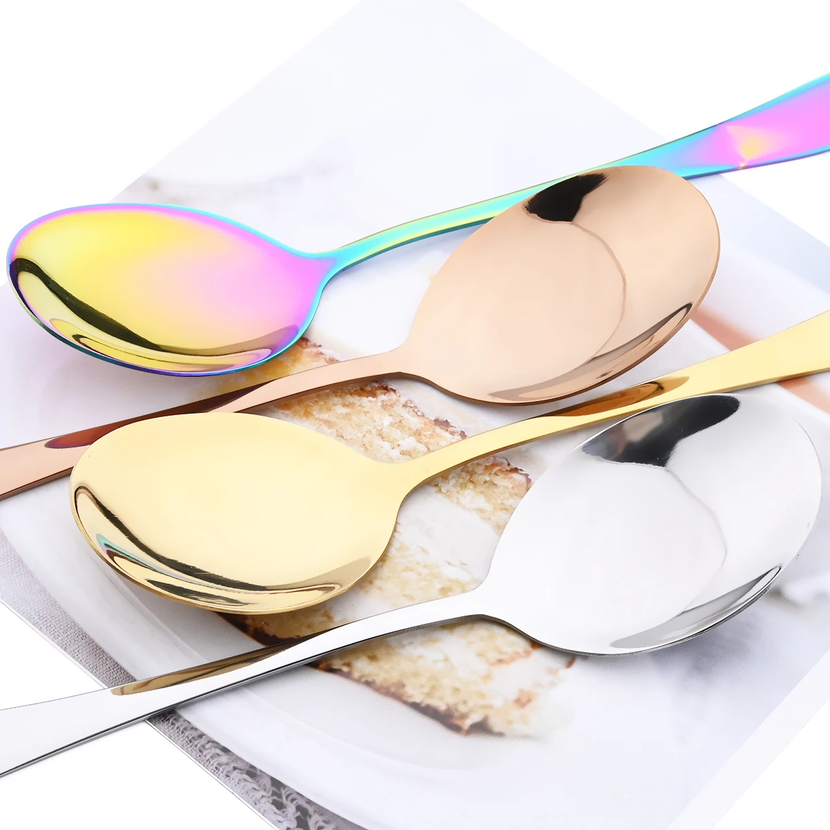 1 шт. зеркальная ложка столовые приборы из нержавеющей стали |