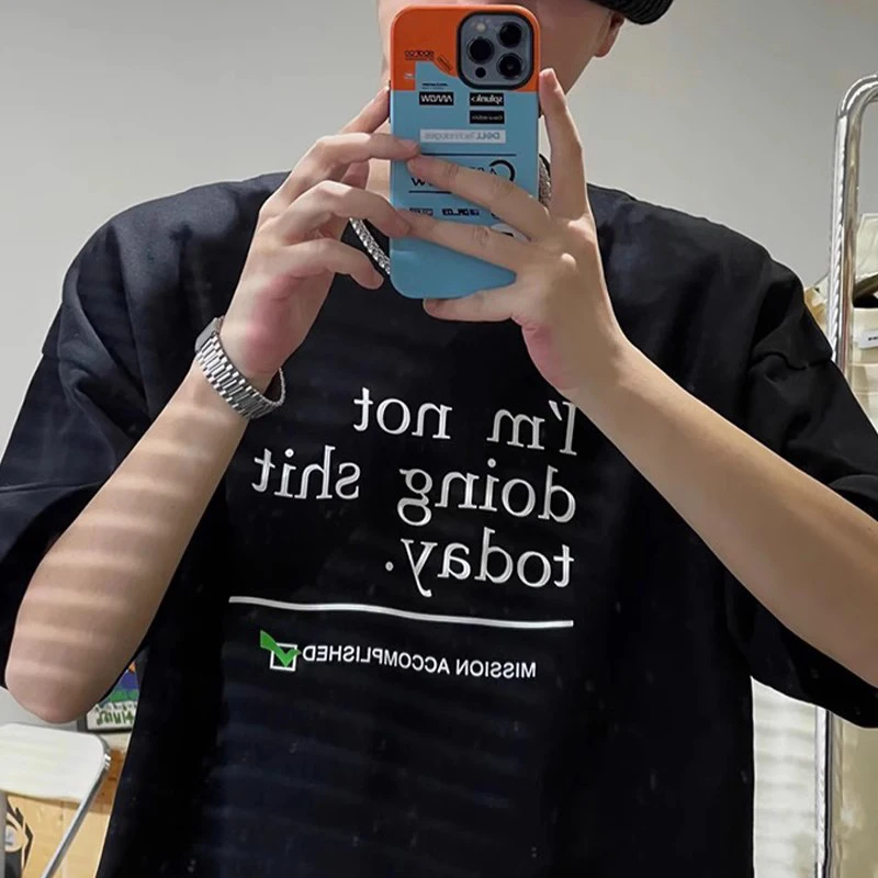 

Vtm Men Washed Cotton Tee Vetements Slogan Men Clothing Designer T Shirt Men Loose Casual T-shirts