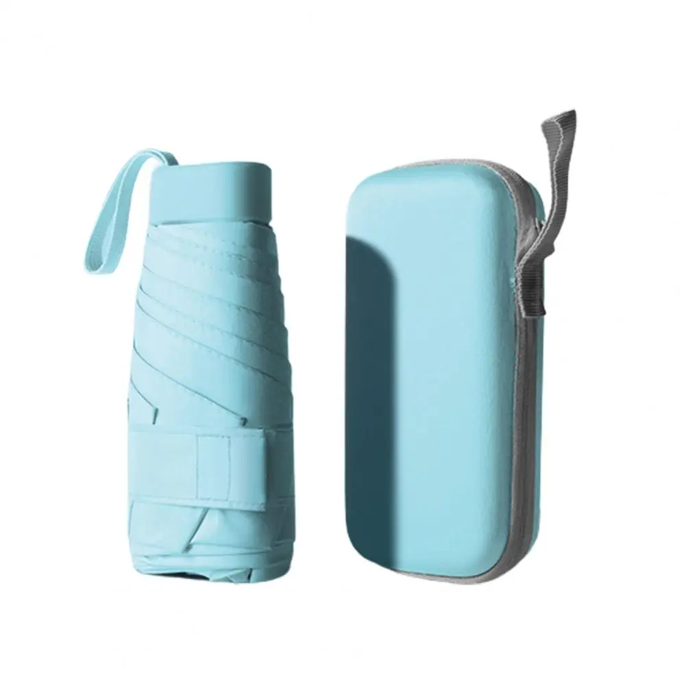 

Helpful Umbrella Capsule Shape Alloy Outdoor Sun Rain Reverse Umbrella Flat Handle Folding Umbrella for Daily Use