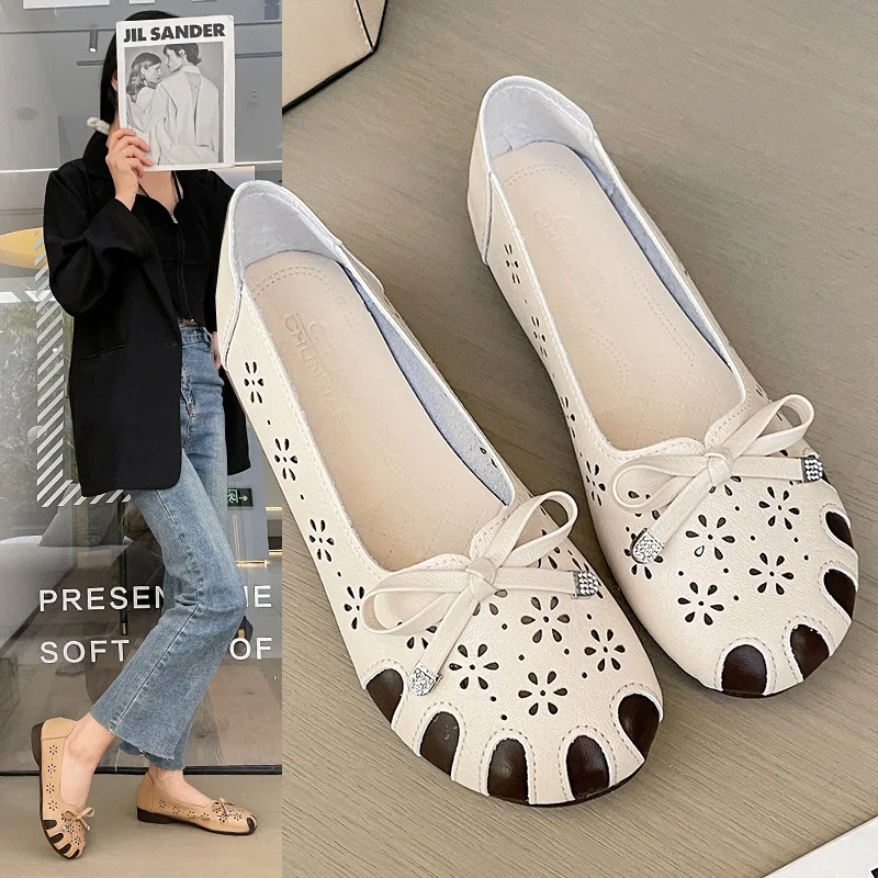 

Shoes Bow-Knot Round Toe Casual Female Sneakers Dress Flats Women Modis Butterfly New 2023 Moccasin Summer Butterfly-knot Lace-U