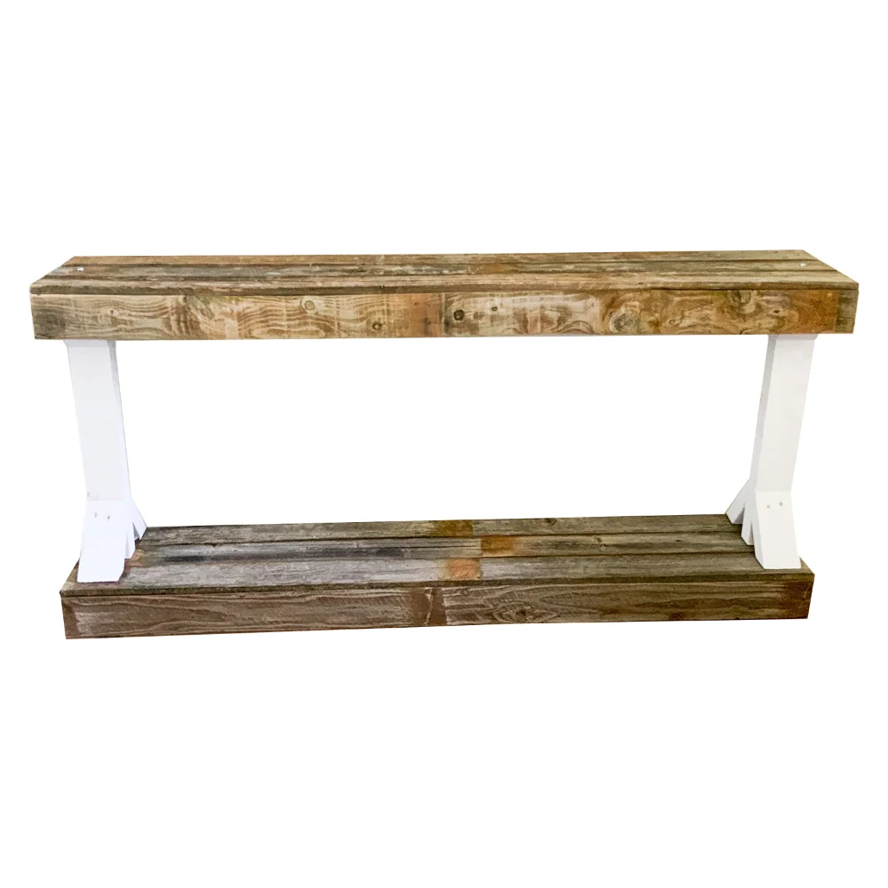 

White Rustic Reclaimed Barb Console Table, Large,Strong and Durable,10.50 X 48.00 X 29.00 Inches