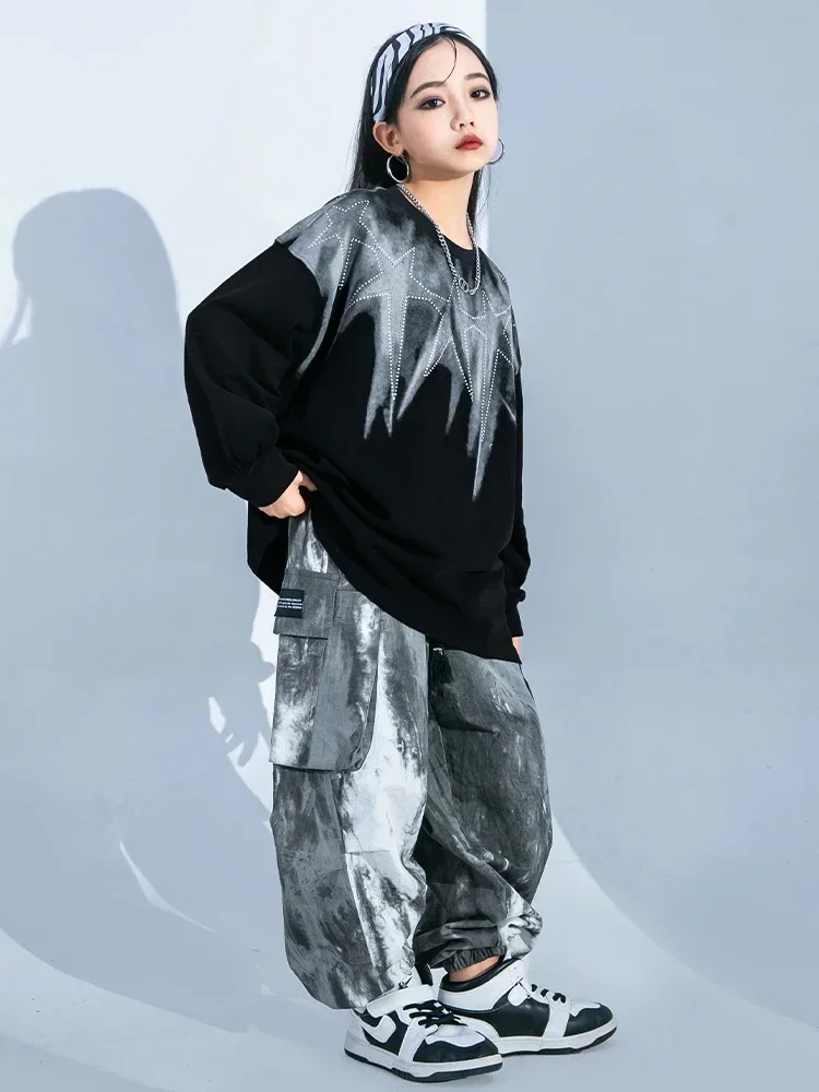 Детский модный костюм для уличного танца тренировок в стиле хип-хоп крутой и