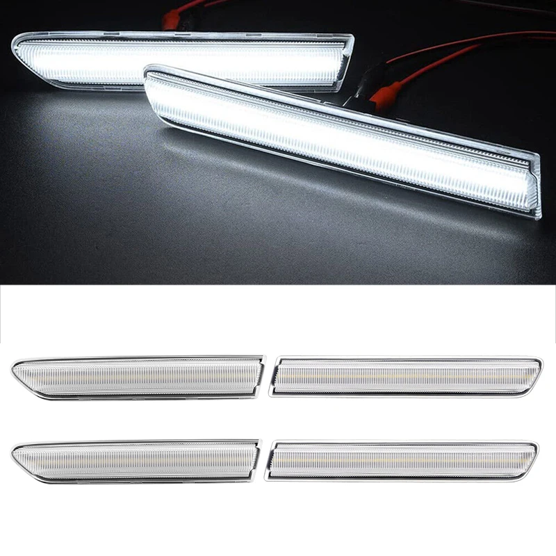 4pcs/set Clear Lens White Front Rear Full LED Side Marker Light Fender Turn Signal Lamp Indicator Fit for Acura TL 2004-2008